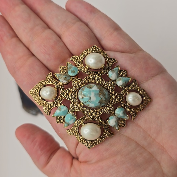 Sarah Coventry Southwestern Style Vintage Pendant Brooch - Picture 7 of 9